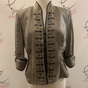 EXPO. Sz 8. Jacket or Top. Beaded. Organza? Shimmer. Loops. 3.4 Sleeve. DD